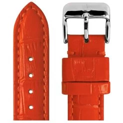 Askania Lederband Orange, Glänzend (Krokoprägung)