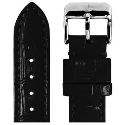 Askania Lederband Schwarz, Glänzend (Krokoprägung)