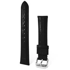 Askania Lederband Schwarz, Glänzend (Krokoprägung) -Modeuhren askania lederband schwarz glaenzend krokopraegung4