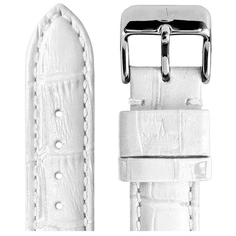 Askania Lederband Weiß, Glänzend (Krokoprägung) 1 Askania Lederband Weiß, Glänzend (Krokoprägung)