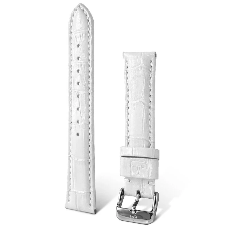 Askania Lederband Weiß, Glänzend (Krokoprägung) 4 Askania Lederband Weiß, Glänzend (Krokoprägung) – Bild 4